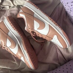Tan and white Nike Dunks size w8.5